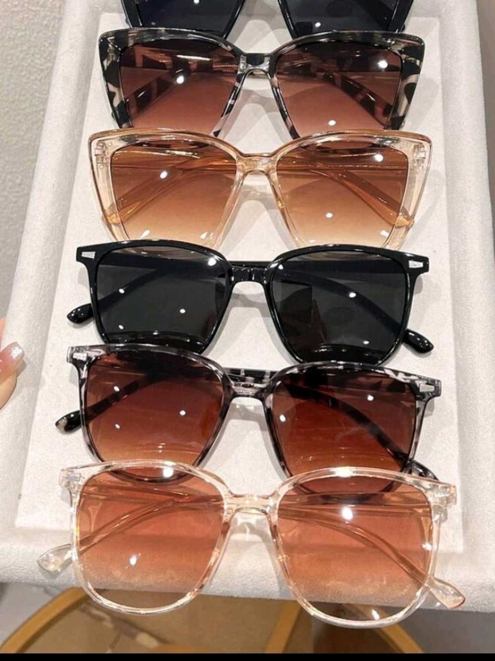 Stylish Women’s Square Frame Sunglasses - Black & Brown Lenses